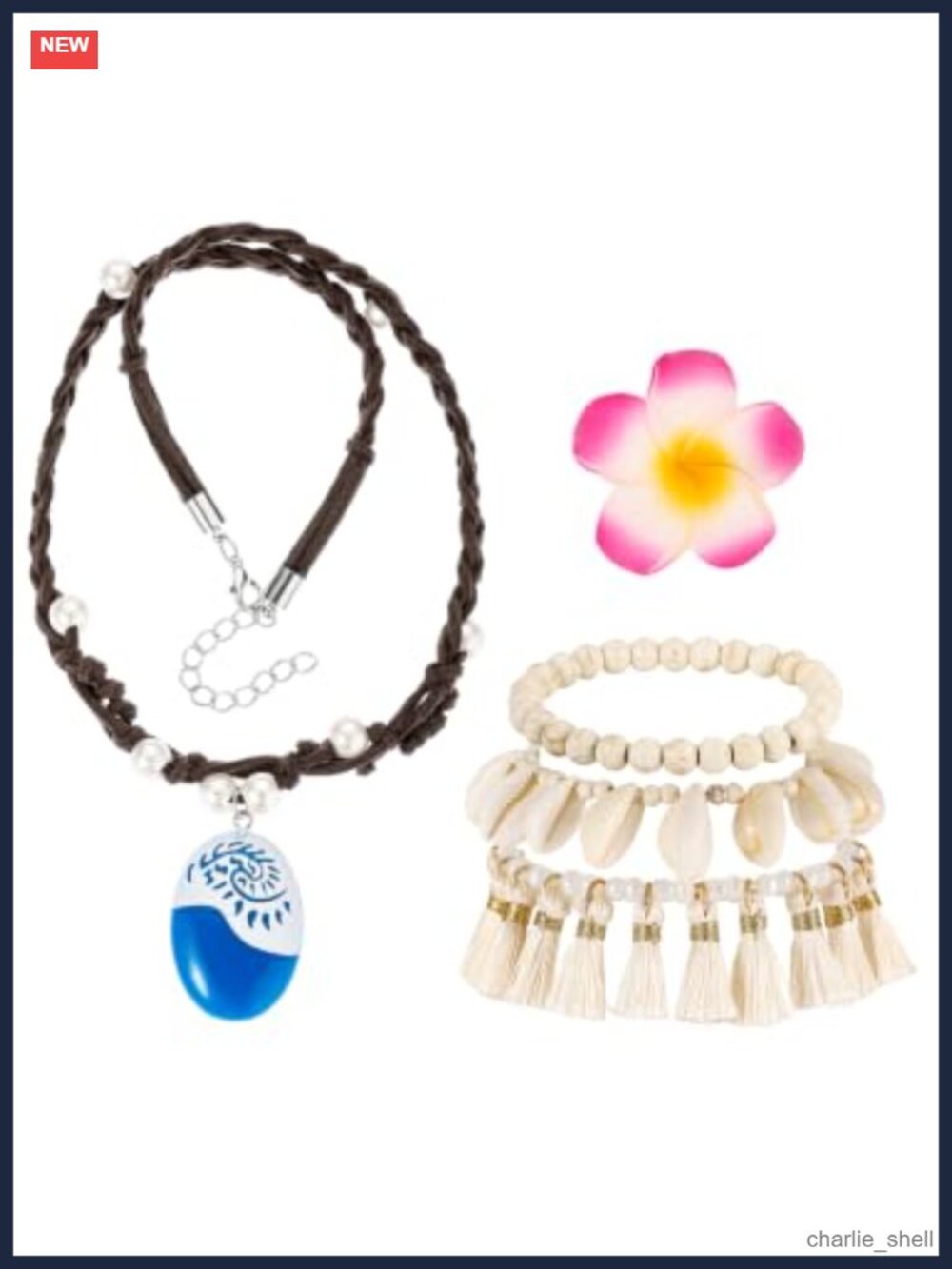 Ocean Princess Necklace Set Costume Jewelry for Halloween Cosplay